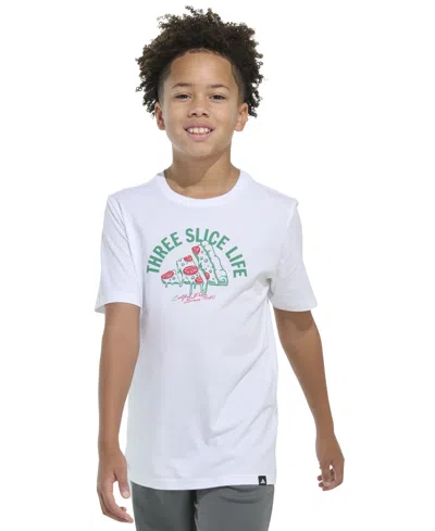 ADIDAS ORIGINALS BIG BOYS SHORT-SLEEVE THREE SLICE LIFE GRAPHIC COTTON T-SHIRT