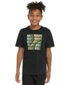 Adidas Originals Big Boys Warp Wall Graphic T-shirt In Black W Green