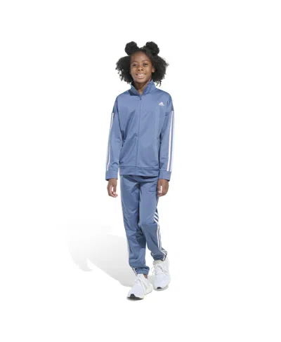 Adidas Originals Kids' Big Girls 3-stripe Classic Tricot, 2-piece Set In Preloved Ink