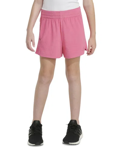 Adidas Originals Kids' Big Girls Elastic-waistband Terry Cloth All Day Shorts In Pulse Magenta