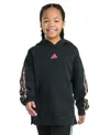 Adidas Originals Big Kid Girls Long Sleeve Embroidered Fleece Active Hoodie In Black