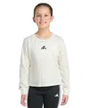 Adidas Originals Big Girls Long-sleeve Regular-fit Heather Logo Graphic T-shirt In White