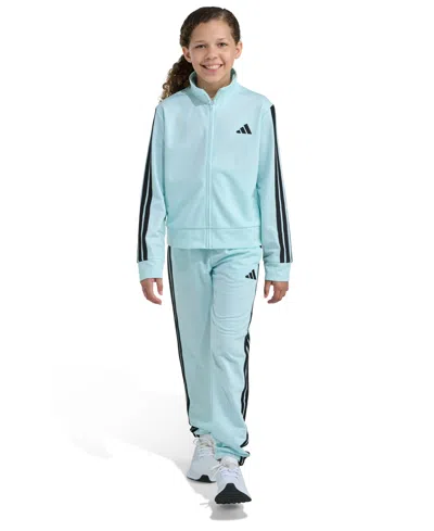 ADIDAS ORIGINALS BIG GIRLS S-XL TWO PIECE EVENT TRICOT FULL-ZIP JACKET AND JOGGERS SET