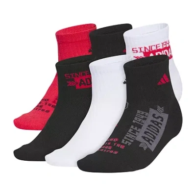 Adidas Originals Big Kid Boys 6 Pair Quarter Ankle Socks In Multi