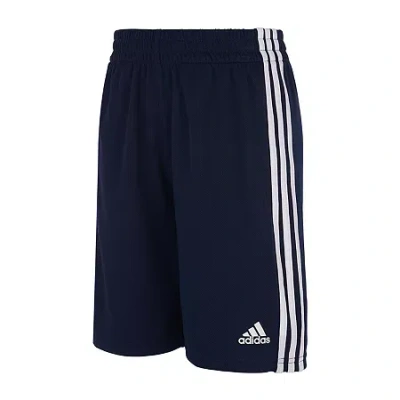 Adidas Originals Big Kid Boys Adjustable Waist Mid Rise Knit Pull-on Short In Blue