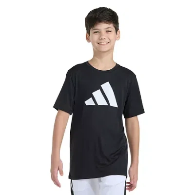 Adidas Originals Big Kid Boys Crew Neck Short Sleeve Active T-shirt In Black