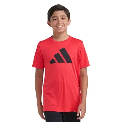 Adidas Originals Big Kid Boys Crew Neck Short Sleeve Active T-shirt In Red