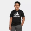 Adidas Originals Big Kid Boys Crew Neck Short Sleeve Regular Fit Graphic T-shirt In Black