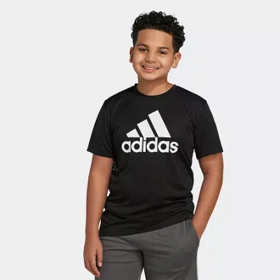 Adidas Originals Big Kid Boys Crew Neck Short Sleeve Regular Fit Graphic T-shirt In Black