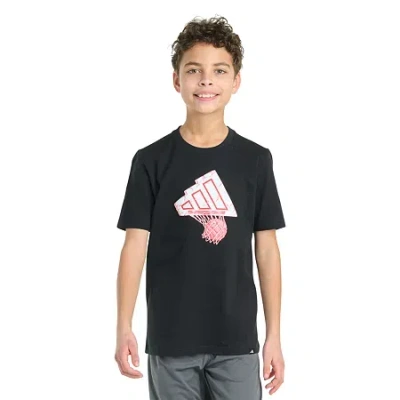 Adidas Originals Big Kid Boys Crew Neck Short Sleeve Regular Fit Graphic T-shirt In Black