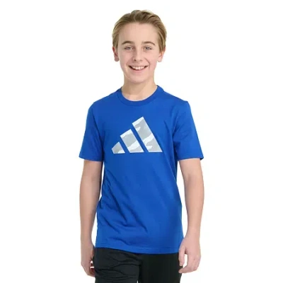 Adidas Originals Big Kid Boys Crew Neck Short Sleeve Regular Fit Graphic T-shirt In Animal Print