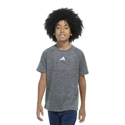 Adidas Originals Big Kid Boys Crew Neck Short Sleeve Regular Fit Graphic T-shirt In Gray