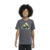 Adidas Originals Big Kid Boys Crew Neck Short Sleeve Regular Fit Graphic T-shirt In Gray