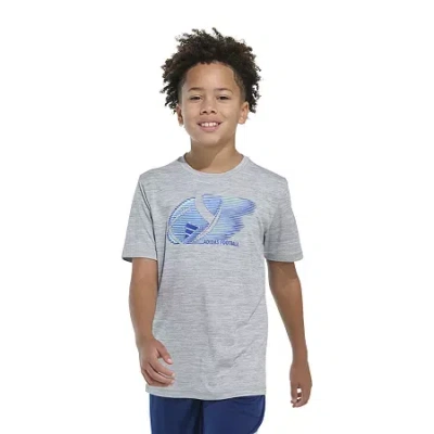 Adidas Originals Big Kid Boys Crew Neck Short Sleeve Regular Fit Graphic T-shirt In Gray