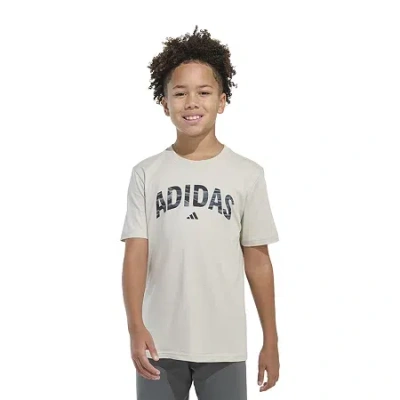 Adidas Originals Big Kid Boys Crew Neck Short Sleeve Regular Fit Graphic T-shirt In White