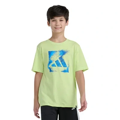 Adidas Originals Big Kid Boys Crew Neck Short Sleeve Regular Fit Graphic T-shirt In Green