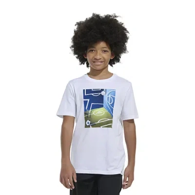 Adidas Originals Big Kid Boys Crew Neck Short Sleeve Regular Fit Graphic T-shirt In White