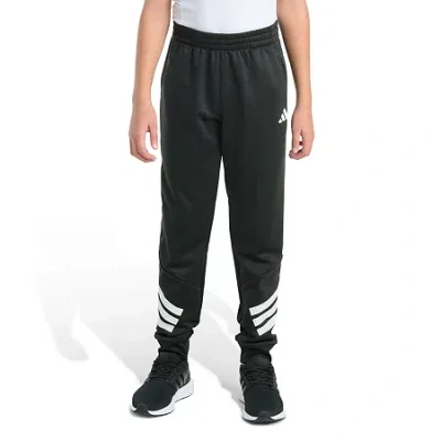 Adidas Originals Big Kid Boys Drawstring Waist Cuffed Mid Rise Regular Fit Fleece Jogger Pant In Black