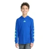 Adidas Originals Big Kid Boys Hooded Long Sleeve Regular Fit Graphic T-shirt In Blue