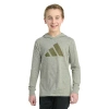 Adidas Originals Big Kid Boys Hooded Long Sleeve Regular Fit Graphic T-shirt In Green