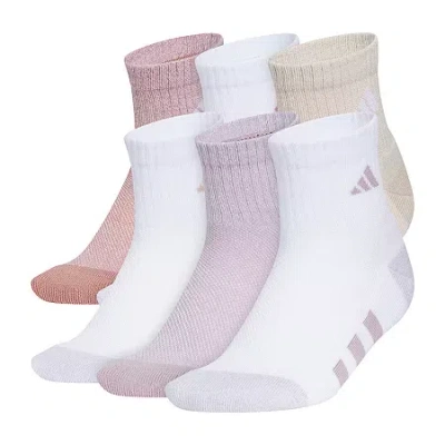 Adidas Originals Big Kid Girls 6 Pair Quarter Ankle Socks In Multi