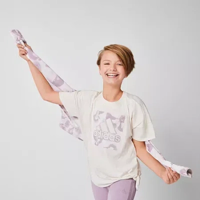 Adidas Originals Big Kid Girls Crew Neck Short Sleeve Loose Fit Graphic T-shirt In Multi