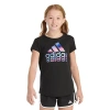 Adidas Originals Big Kid Girls Crew Neck Short Sleeve Regular Fit Graphic T-shirt In Black