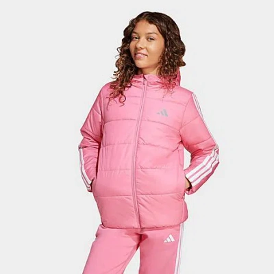 Adidas Originals Big Kids Essentials 3-stripes Padded Jacket In Pink