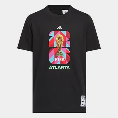 Adidas Originals Big Kids Fifa World Cup 26 Host City Atlanta Graphic Soccer T-shirt In Black