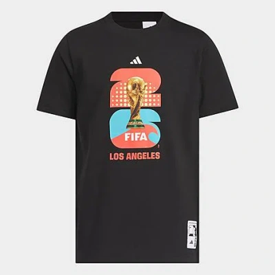 Adidas Originals Big Kids Fifa World Cup 26 Host City Los Angeles Graphic Soccer T-shirt In Black
