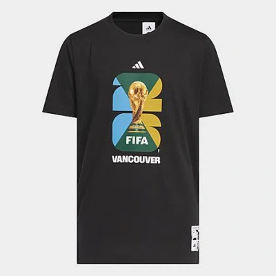 Adidas Originals Big Kids Fifa World Cup 26 Host City Vancouver Graphic Soccer T-shirt In Black