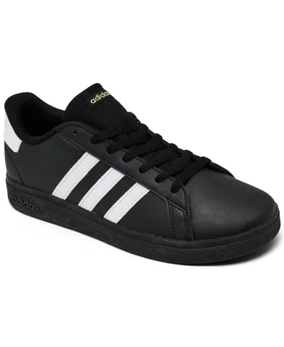 Adidas Originals Big Kids Grand Court 2.0 Casual Sneakers From Finish Line In Black,white