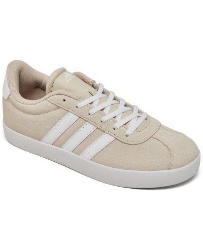 Adidas Originals Big Kids Vl Court 3.0 Casual Sneakers From Finish Line In Aluminum,cloud White
