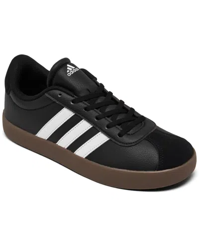 Adidas Originals Big Kids' Vl Court 3.0 Casual Sneakers From Finish Line In Core Black,cloud White