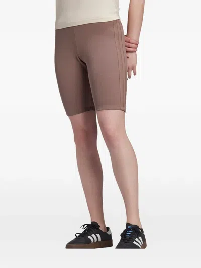 Adidas Originals Biker Shorts In Brown