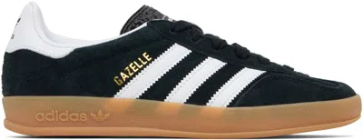 ADIDAS ORIGINALS BLACK & WHITE GAZELLE INDOOR SNEAKERS