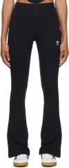 Adidas Originals Adidas Trefoil Essentials Rib Flare Leggings In Black