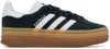 Adidas Originals Bold Striped Suede Sneakers With Gum Sole In Core Black / Ftwr Wh