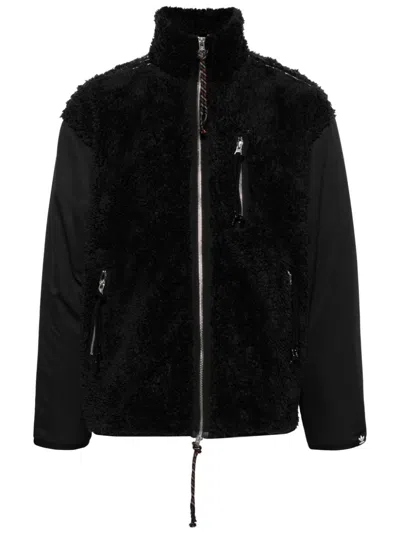 Adidas Originals Faux-fur Panelled Jacket In Schwarz