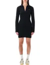 Adidas Originals V-neck Long-sleeve Mini Dress In Black