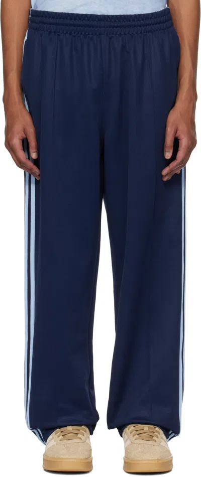 Adidas Originals 3-stripes Straight-leg Track Pants In Night Indigo / Clear