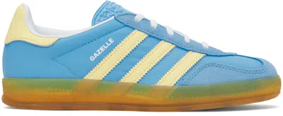 Adidas Originals Blue Gazelle Indoor Trainers In Green