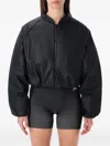 Adidas Originals Pleather Bomber Synthetic Down Jacket Black In Black