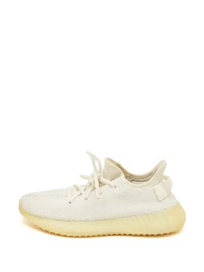 Pre-owned Adidas Originals Boost 350 V2 Knit Fabric Sneakers In Neutral