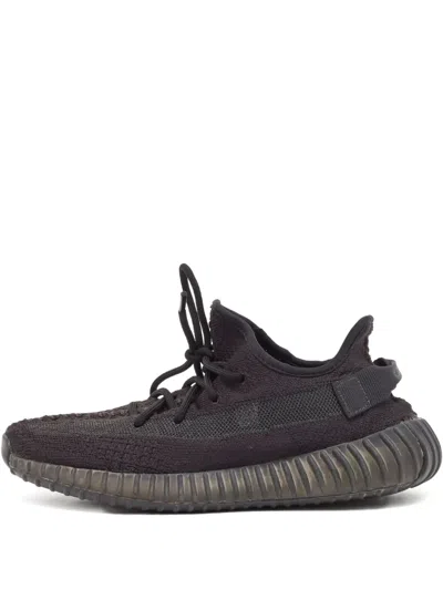 Pre-owned Adidas Originals Boost 350 V2 Knit Sneakers In Black