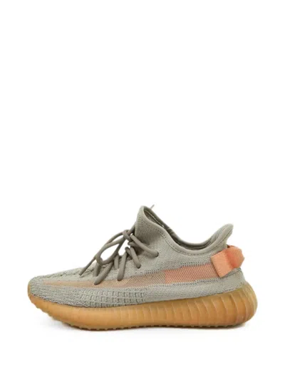 Pre-owned Adidas Originals Boost 350 V2 Knitted Sneakers In Gray