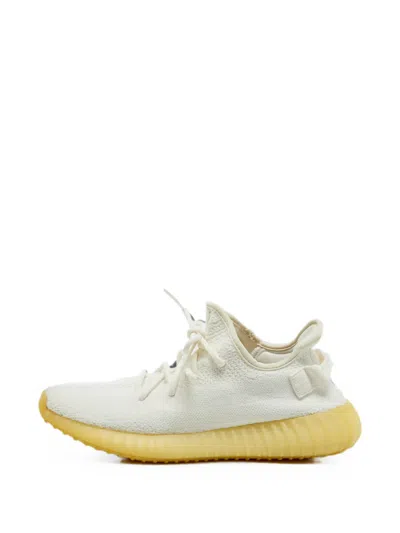 Pre-owned Adidas Originals Boost 350 V2 Lace-up Sneakers In White