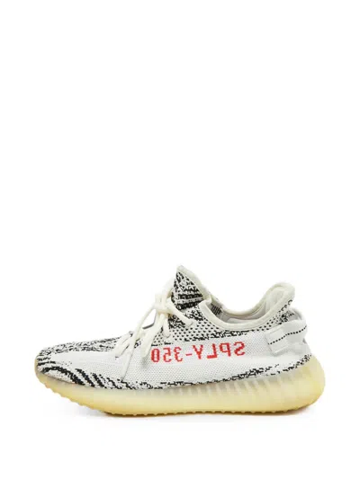 Pre-owned Adidas Originals Boost 350 V2 Zebra Sneakers In White