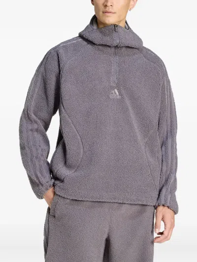 Adidas Originals Borg Fleece Teamgeist Sweatshirt In Gray