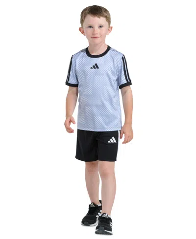 Adidas Originals Kids' Boys' 2t-7 Printed T-shirt And Shorts, 2-piece Set In Blue